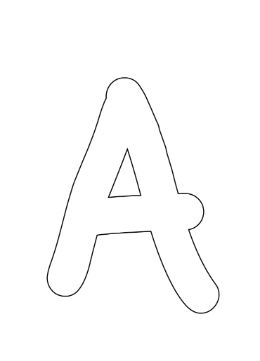 letter a in bubble letters