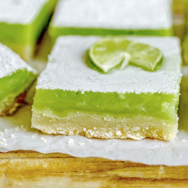 Lime shortbread bars