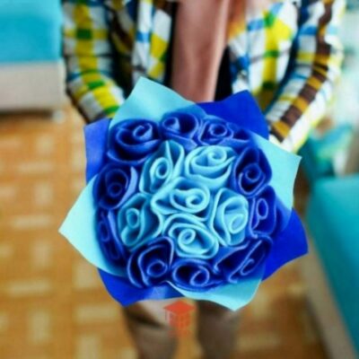 buket bouquet bunga flanel hand bouquet jogja Buket Bunga Wisuda Tulip Biru Murah 0858-7874-9975 (8)