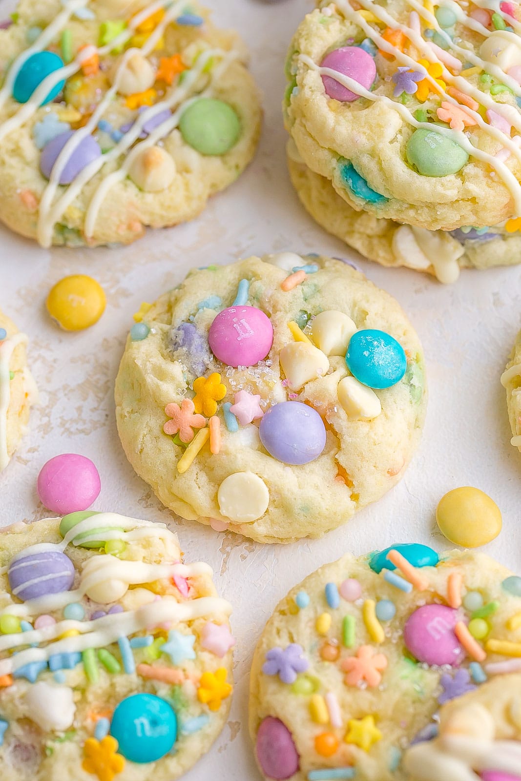 Spring M&M Cake Mix Cookies