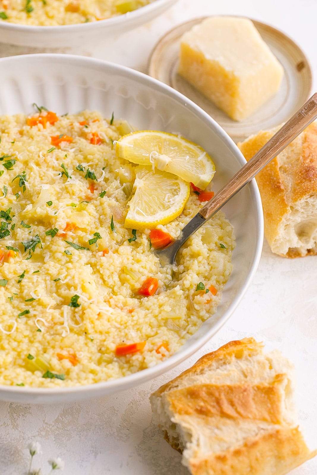 Italian soup with bread. 