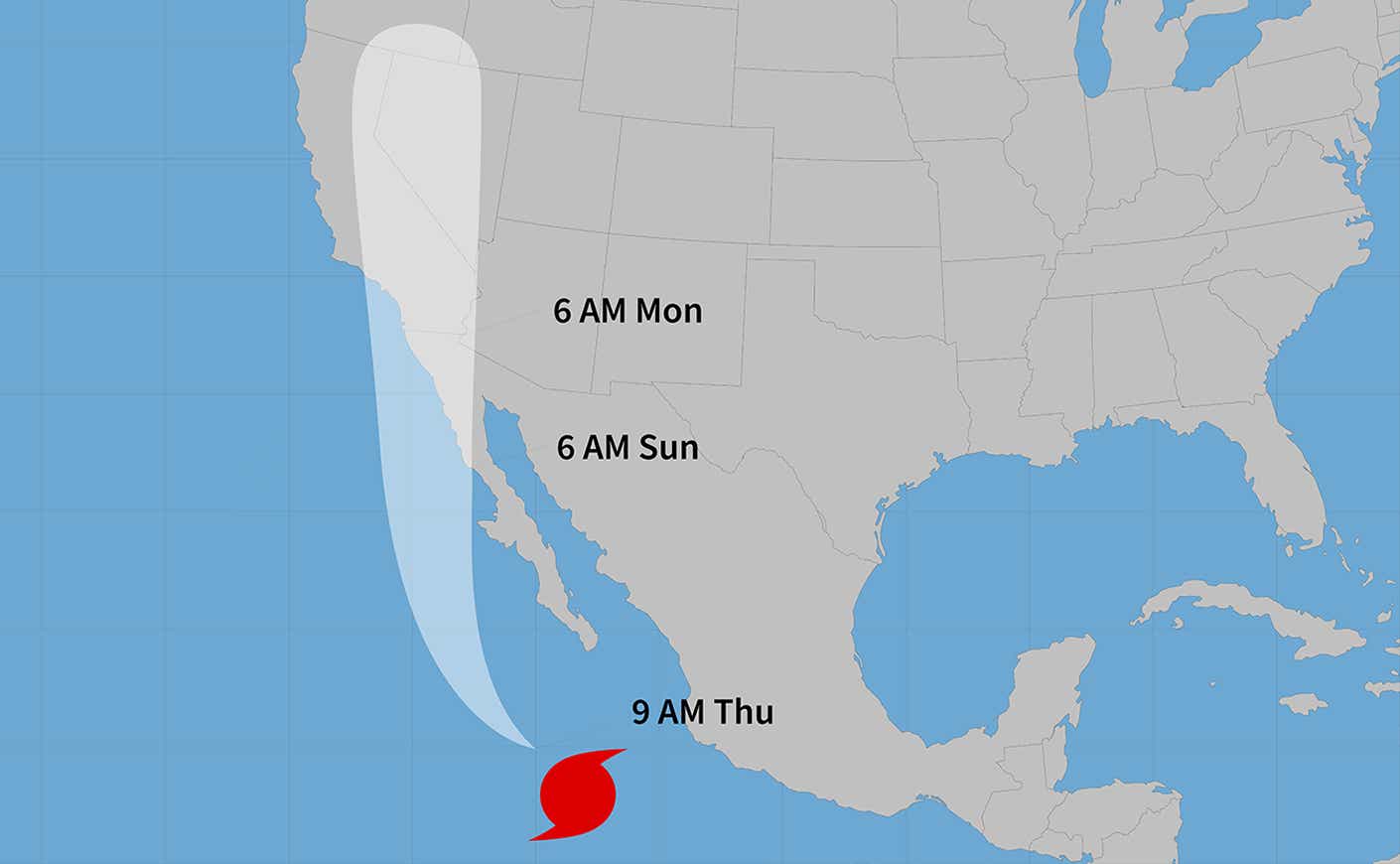 Hurricane Hilary path