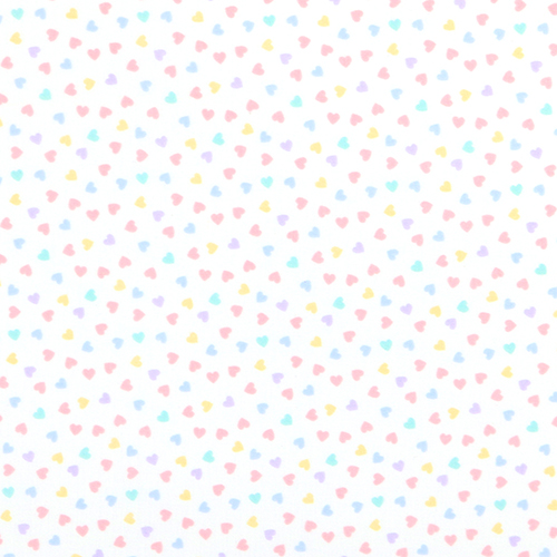 Little Cute Pastel Hearts Polka Dot Fabric by Japanese Indie