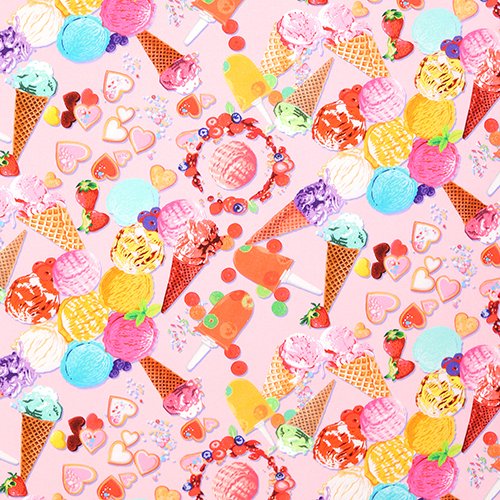 Ice Cream Hearts Fabric by Japanese Indie