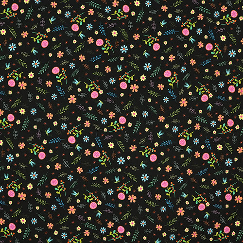 Sloth Flower Dont Hurry Be Happy Fabric by Michael Miller