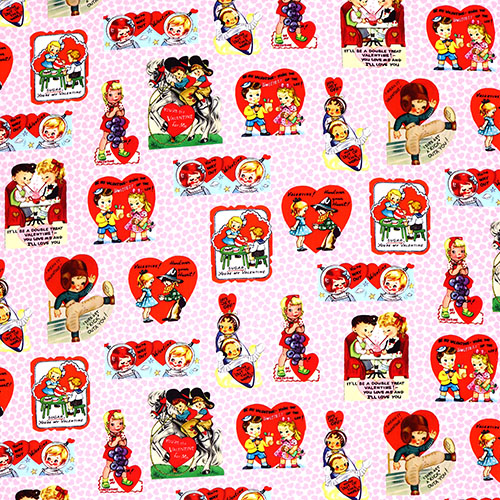 Love Notes Vintage Valentine Fabric by Michael Miller