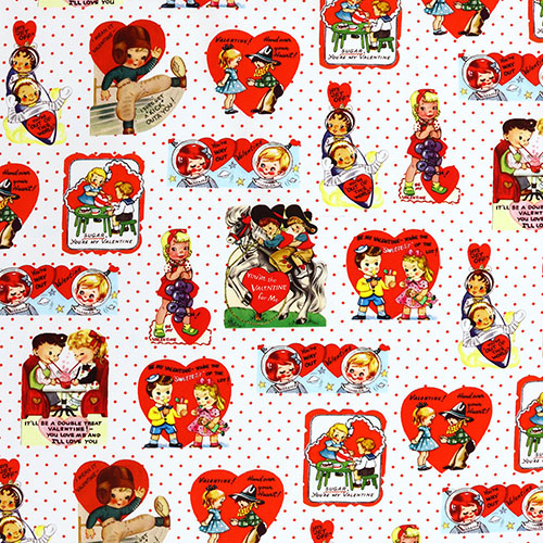 Be Mine Vintage Valentine Fabric by Michael Miller