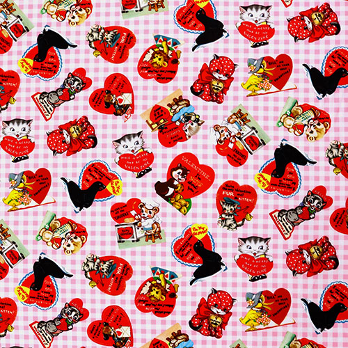 Vintage Valentine Greetings Fabric by Michael Miller