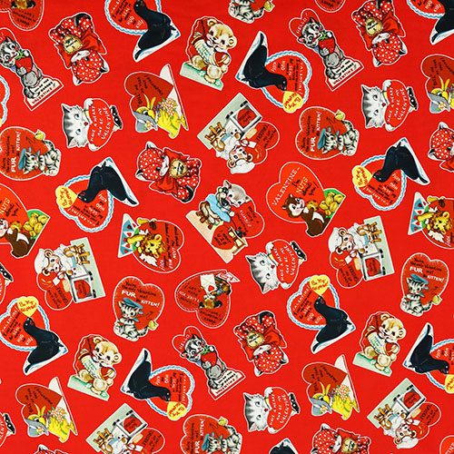 Cutie Pie Vintage Valentine Fabric by Michael Miller