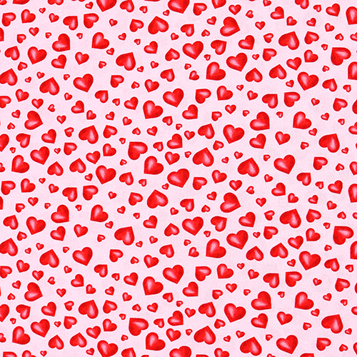 Red Valentine Love Hearts All Over Fabric by Timeless Treasures