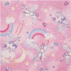 Kawaii Unicorn Rainbow Dream Gemstones Fabric by Japanese Indie