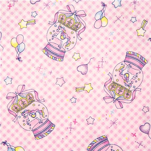 Checkered Unicorn Globe Balloons Glitter Fabric