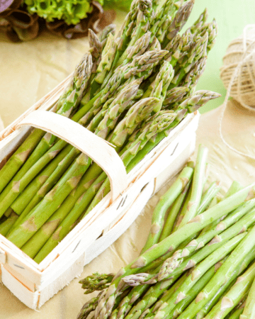 asparagus in basket