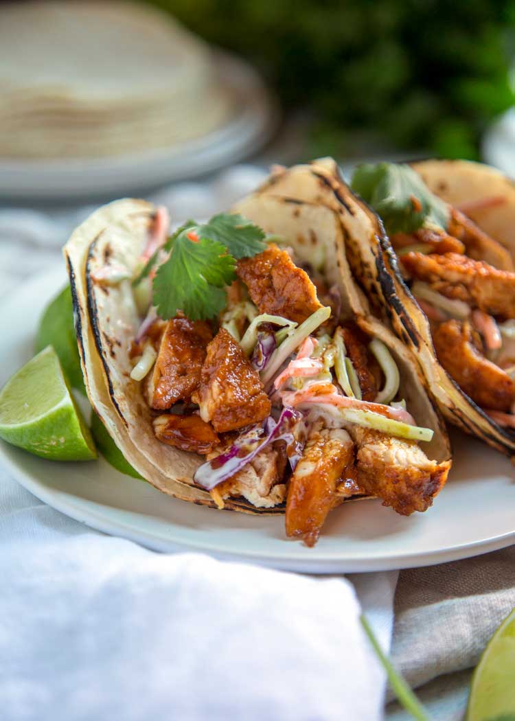 Honey Lime Chipotle Chicken Tacos