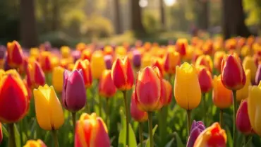 Mơ thấy hoa tulip trong vườn rực rỡ