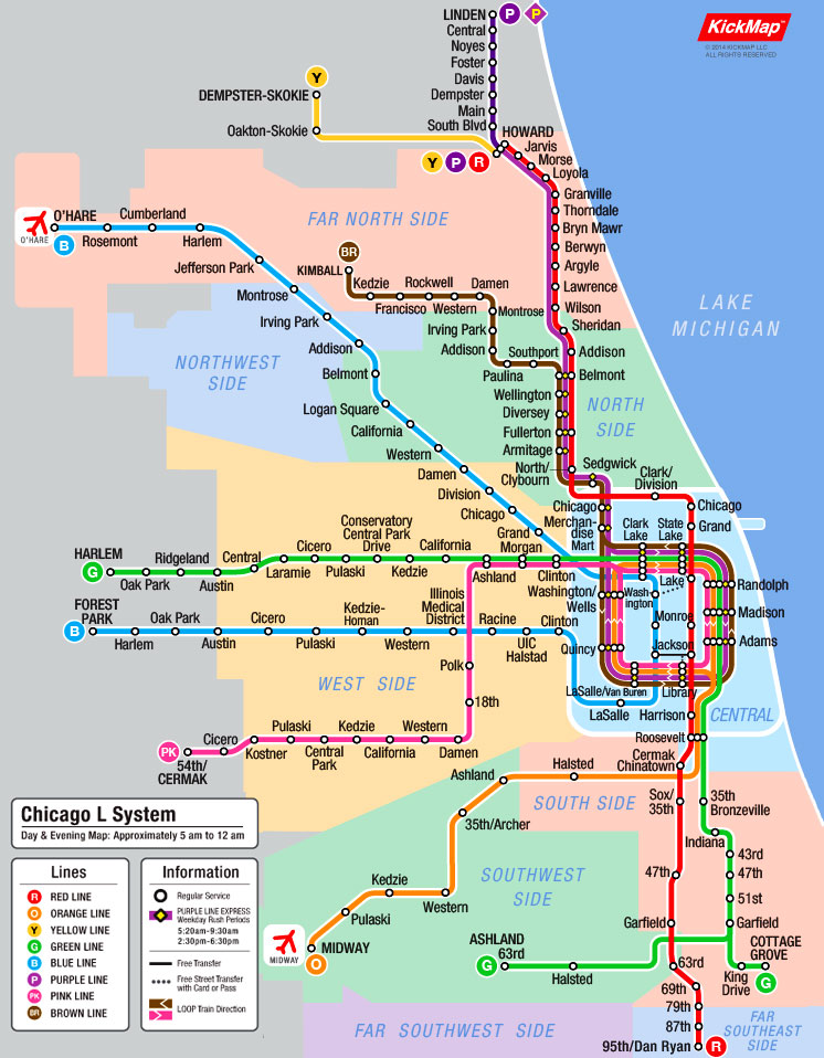 Chicago CTA Train Map