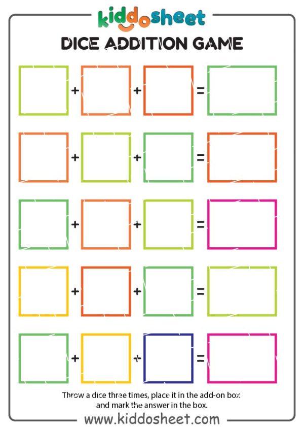 Free Mathematical Games - Dice Addition Game