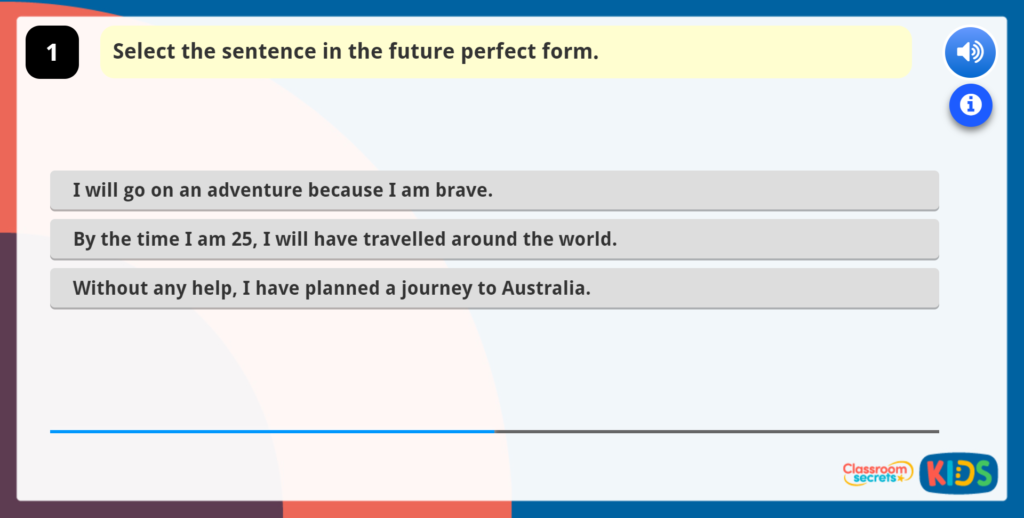 Year 5 Recognising and Using the Future Perfect Form