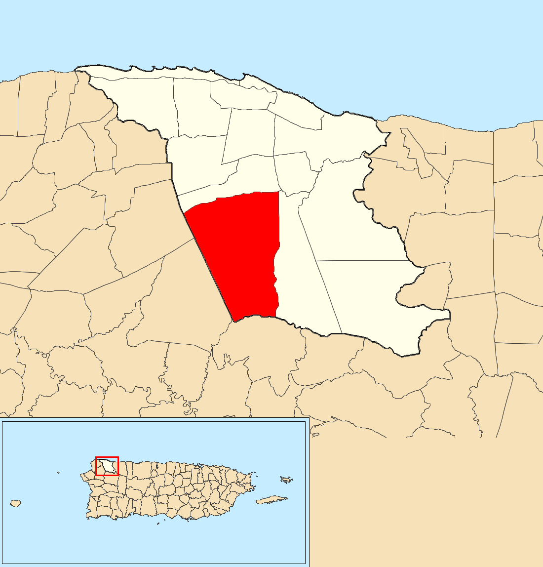 Image: Arenales Altos, Isabela, Puerto Rico locator map