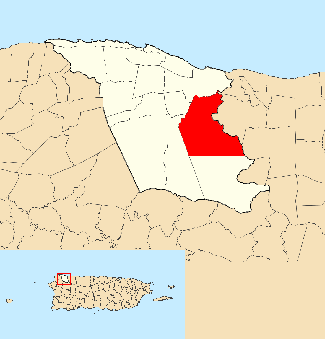 Image: Llanadas, Isabela, Puerto Rico locator map