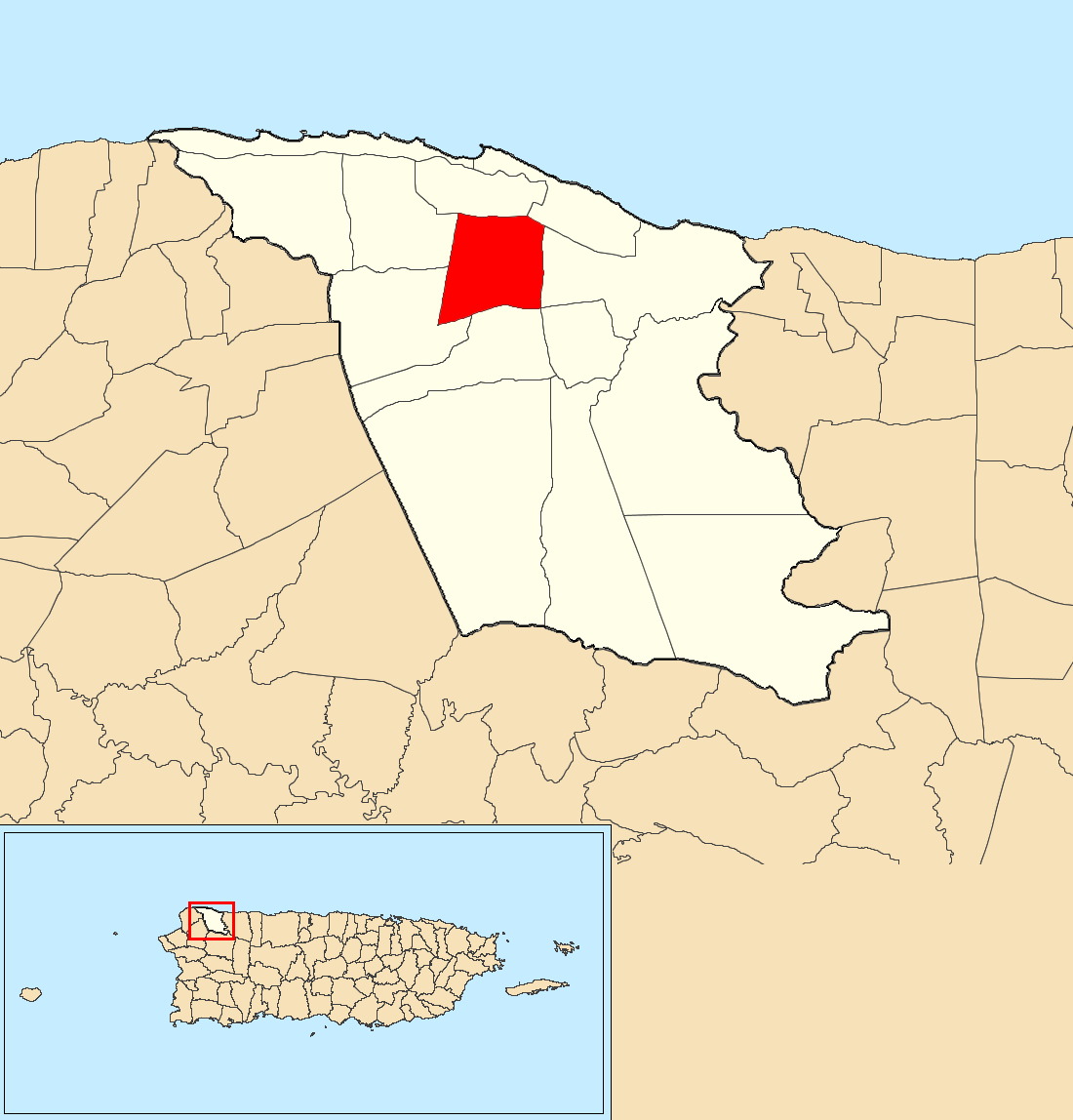 Image: Mora, Isabela, Puerto Rico locator map