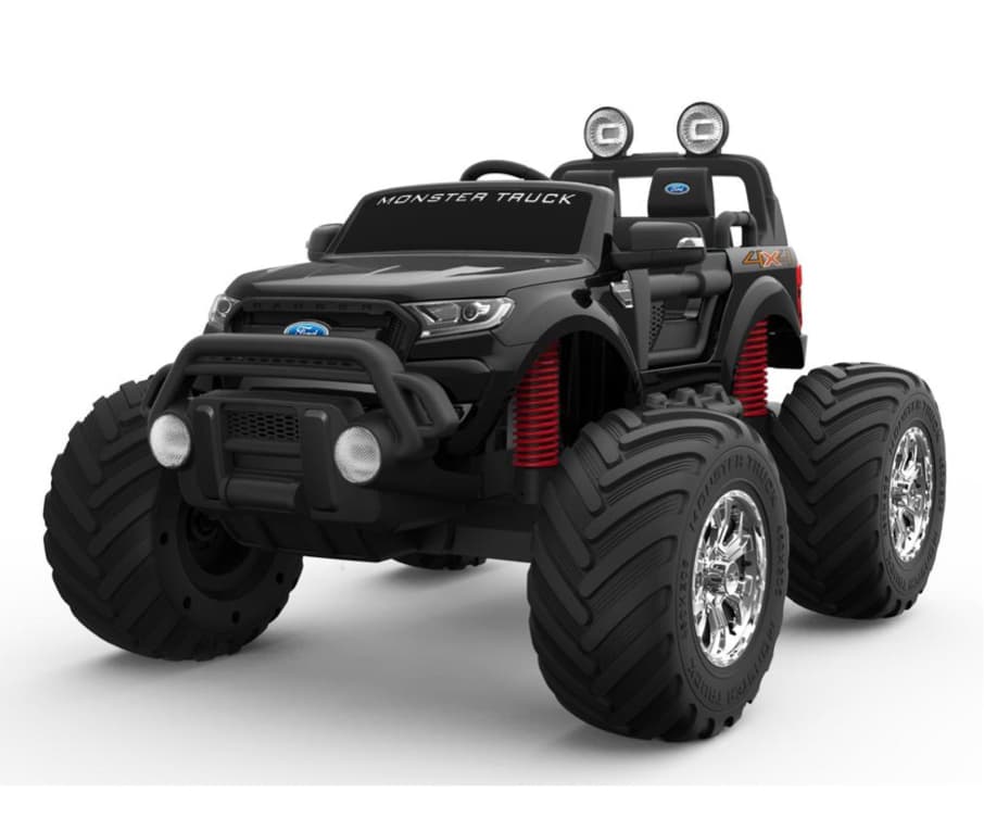 BLACK 12V 10A Ford Ranger Licenced Monster Truck 4 Motors Kids Electric ...