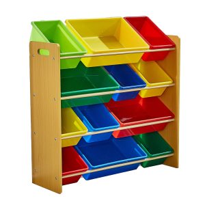 12Bins Kids Toy Box Bookshelf Organiser Display Shelf Storage Rack Drawer