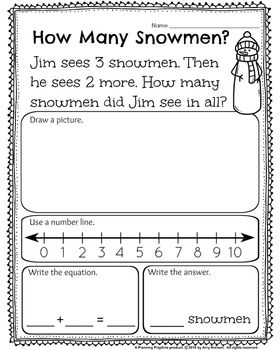 Addition Word Problems First Grade