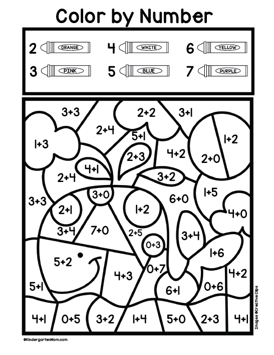 Printable Color By Number Addition