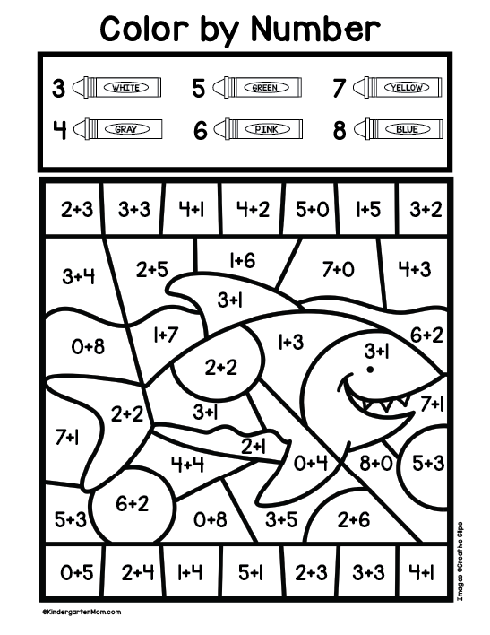 Printable Color By Number Addition