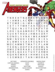 Free Printable Superhero Word Search