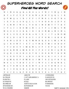 Superheroes Word Search Pro