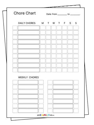 35 Free Printable Chore Chart Templates For Organizing Your Household ...