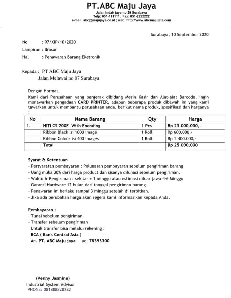 Contoh proposal penawaran produk pdf to word - duobap