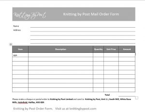 Order Form Knitting By Post