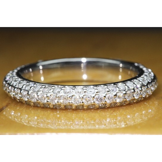 1 CTW Micro Diamond Pave Wedding Band