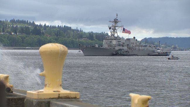 The USS KIDD returned from a long deployment, on May 6 2024.{&nbsp;} (KOMO News)