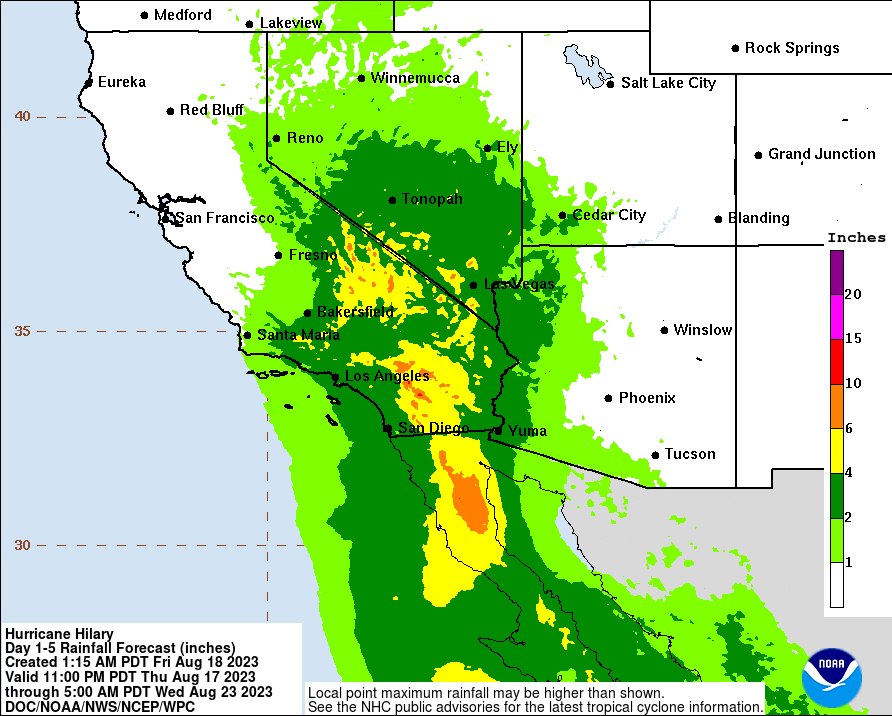 Hurricane Hilary: How much rain Southern California can expect