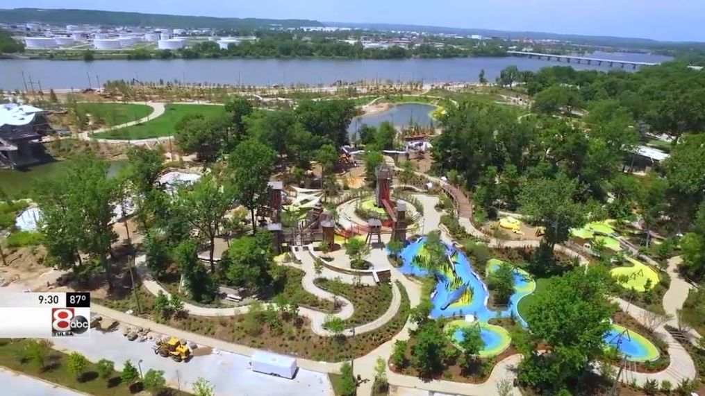 The riverfront park is looking to fill more than 200 positions. (KTUL){p}{/p}