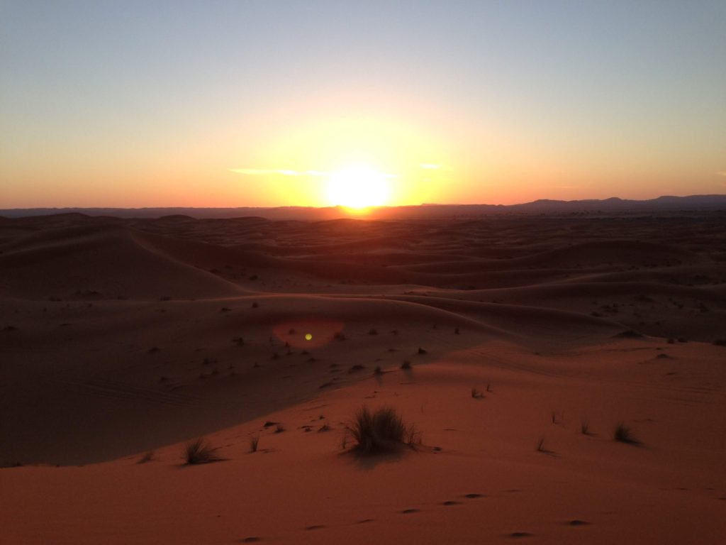 sahara desert and sunset