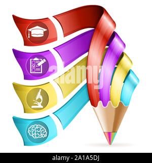 Pencil and Education Infographic Stock Vector