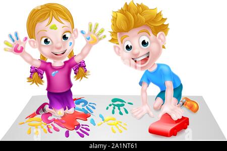 Cartoon Kids Playing Stock Vector