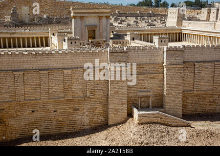 Herod's Temple model in Holyland Model of Jerusalem scale model of the city of Jerusalem in the late Second Temple period. Stock Photo