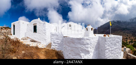 St. John the Evangelist monastery ( Agios Ioannis Theologos) in Amorgos. Cyclades, Greece Stock Photo