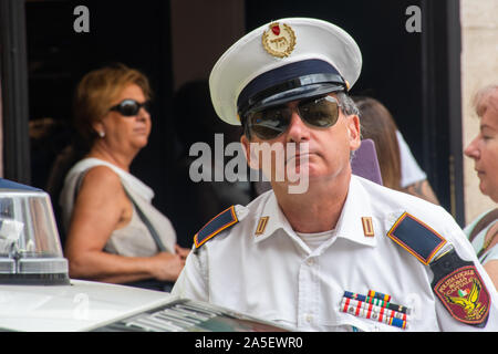 Rome Italy - 30 September 2019:  Italian Policeman wearing sunglasses Stock Photo