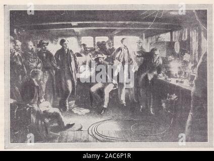 Lord Kelvin - People assembled to test the first Atlantic cable. Stock Photo