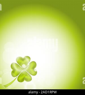 Nature background with four-leaf clover for St. Patrick's Day Stock Photo