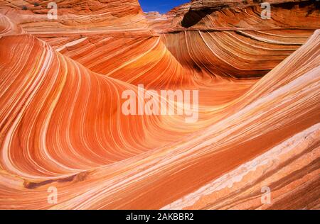 Landscape with smooth rock formations in desert, Paria Canyon-Vermilion Cliffs Wilderness Area, Arizona, USA Stock Photo