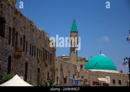 Green domed mosque Stock Photo