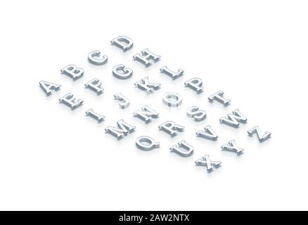 Glass transparent alphabet, isometric view Stock Photo